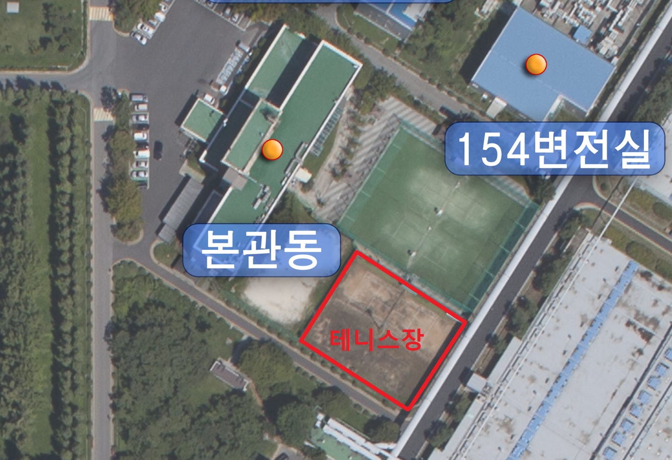 테니스장이 표시된 지도