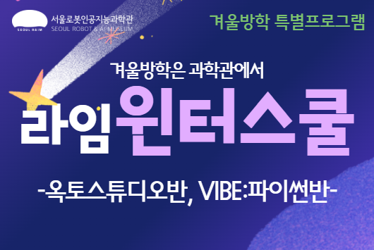 [방학특강/ 초1-3, 4-6] 라임 윈터스쿨 : 옥토 스튜디오반, VIBE: 파이썬반