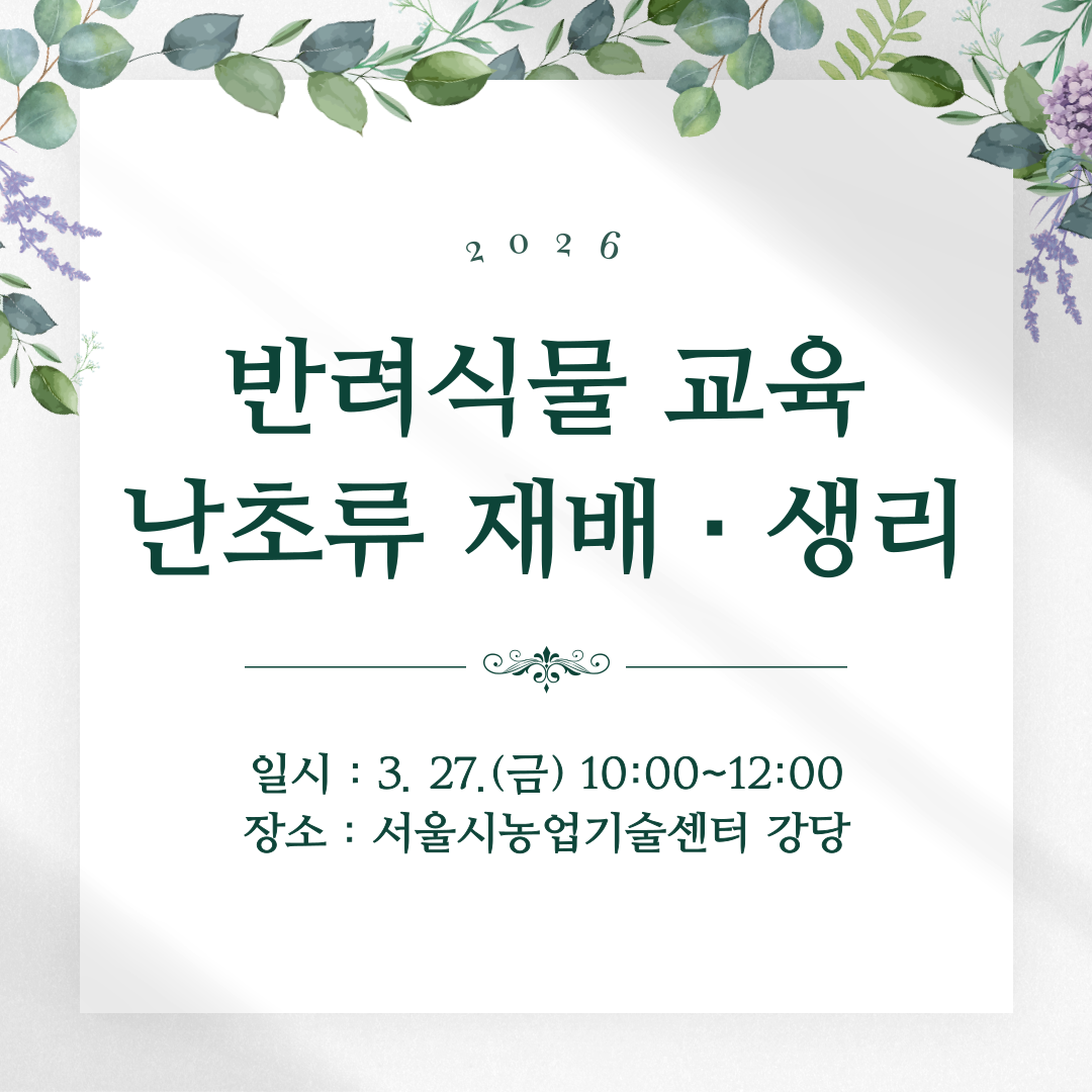 2026년 반려식물 교육(난초)