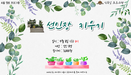 124율현공원 책쉼터 04월 정원프로그램_선인장 키우기 사진