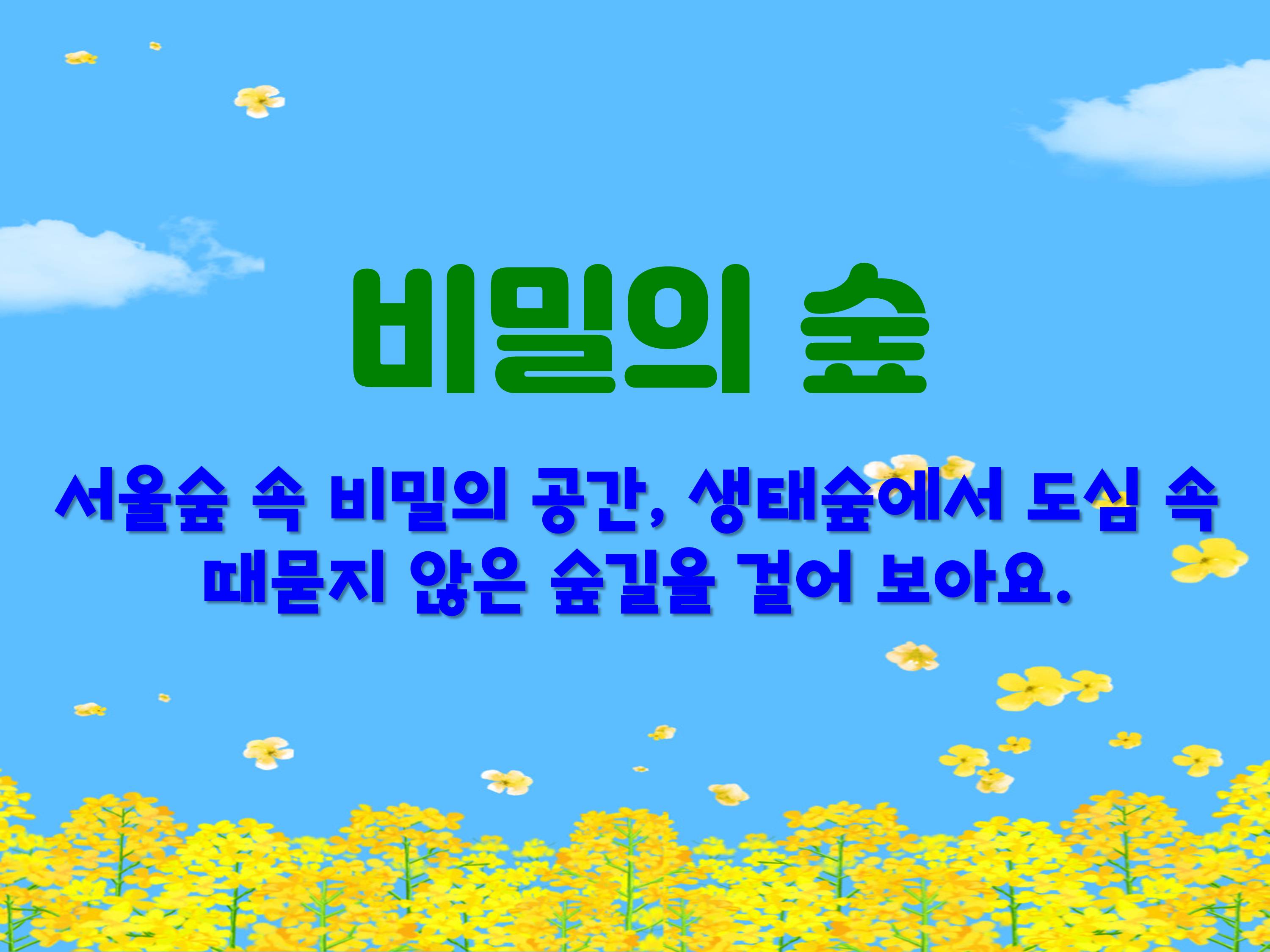 (5월, 수요일) 서울숲 비밀의 숲(성인, 단체)