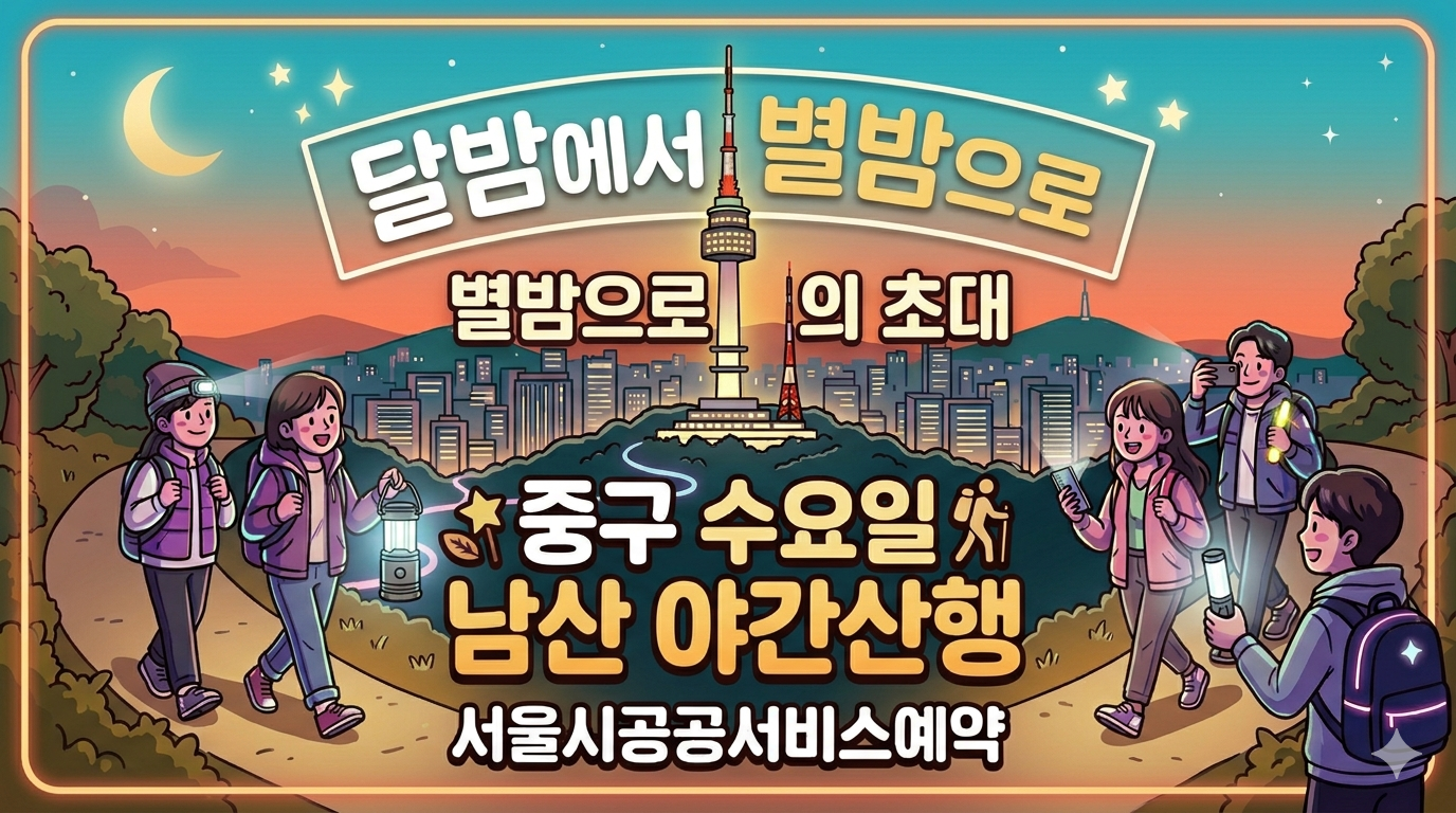 중구 수요일 달밤에서 별밤으로 남산 야간 트레킹