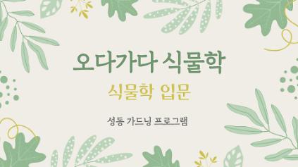 124성동 가드닝 프로그램 오다가다 식물학(식물학 입문) 사진