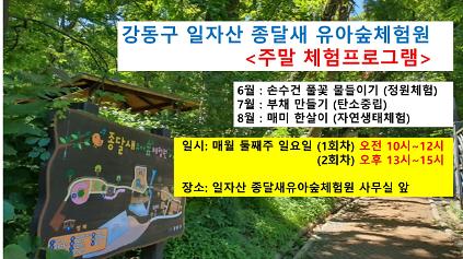 124일자산 종달새유아숲체험원 주말프로그램 (일) 사진