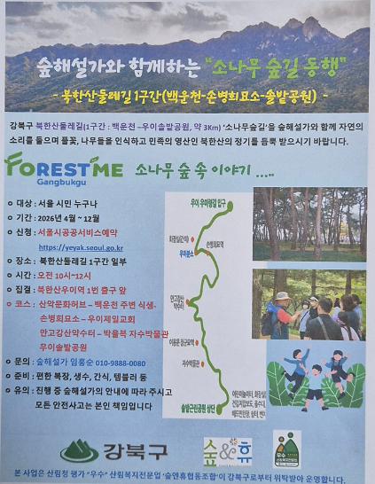 124강북구 숲해설 소나무 숲길 동행 사진