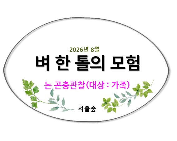 서울숲, 벼 한 톨의 모험(8월, 논 곤충관찰)