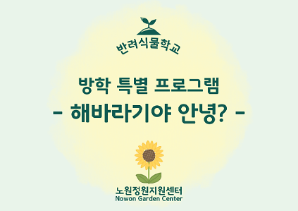 [노원정원지원센터/토] - 방학 특별 프로그램 '해바라기야 안녕?' 사진