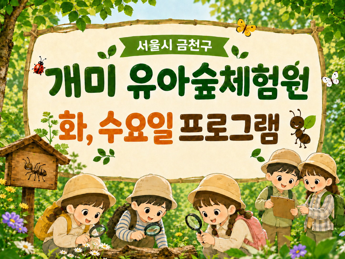 [금천구] 개미 유아숲체험원 화요일, 수요일 프로그램 (14시)