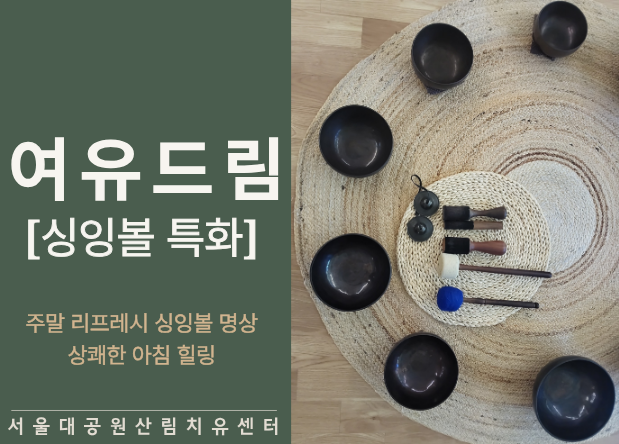 [치유의 숲길]서울대공원 산림치유센터, 여유드림(싱잉볼 특화, 주말, 개인용)