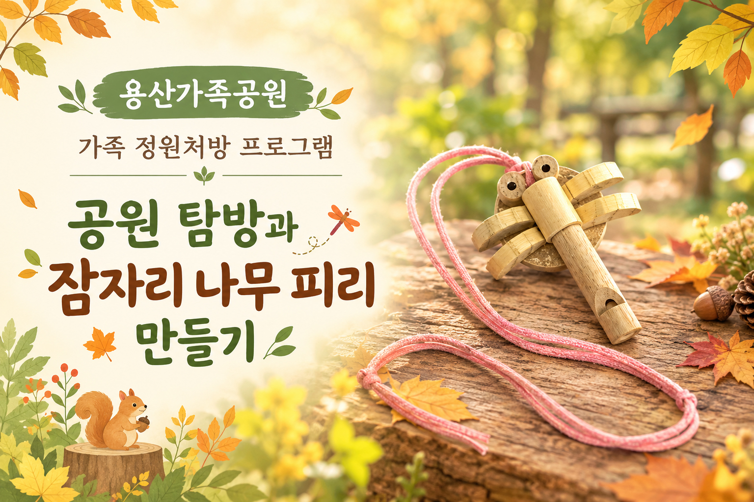 (토)공원 탐방과 잠자리 나무 피리 만들기(가족)