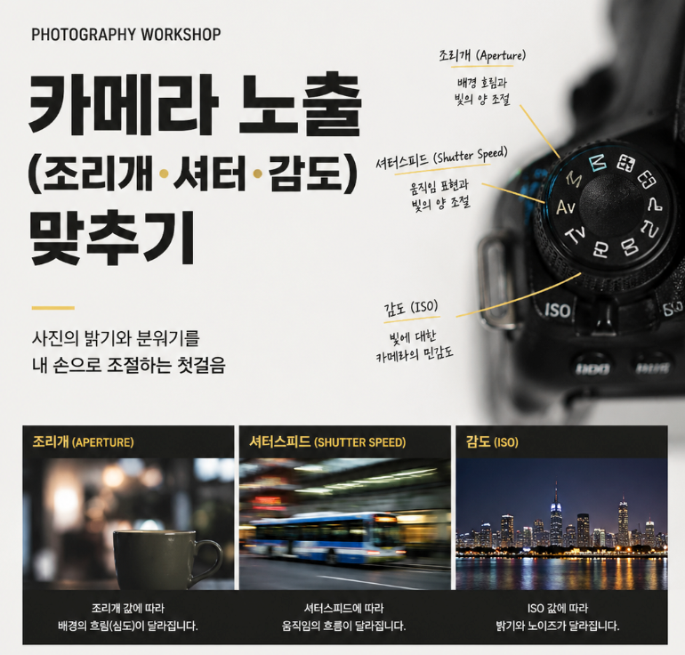 [10월 송파 청년아티스트센터 프로그램] 카메라의 기본 노출 원리를 이해하고 배워보기! (중등~성인/무료)