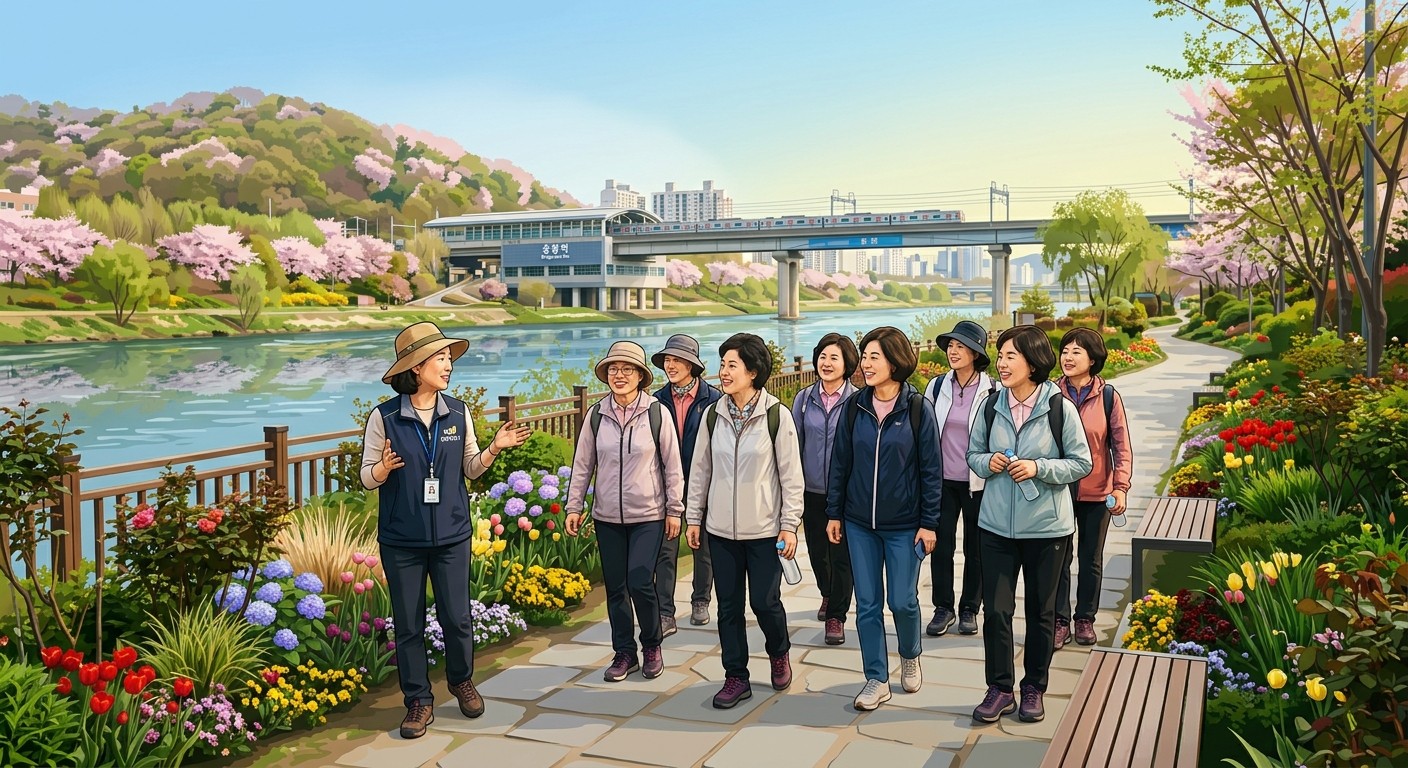 중랑천 응봉근린공원 정원투어