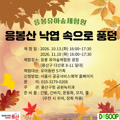 (용산구 응봉유아숲체험원)응봉산 낙엽 속으로 풍덩 사진