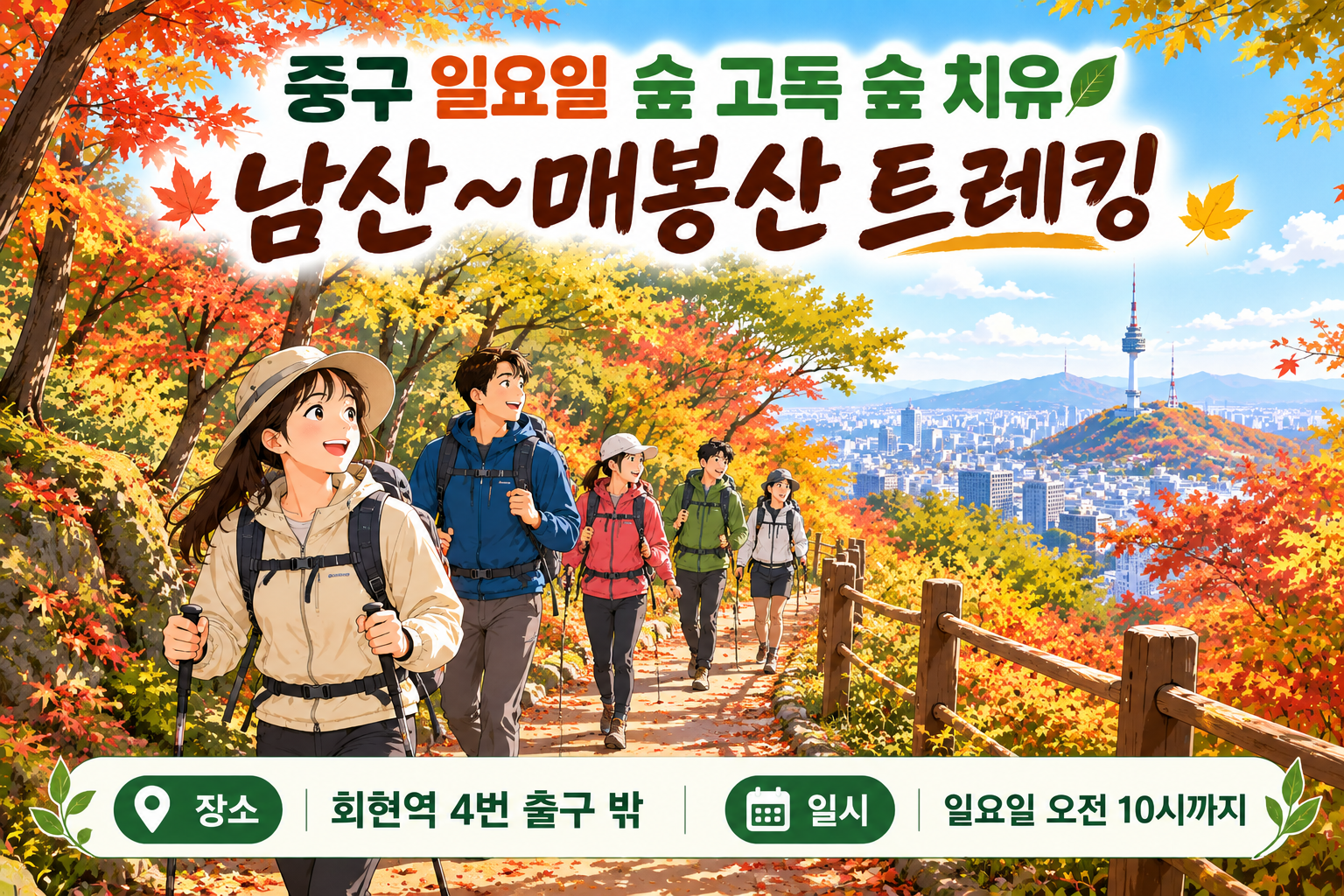 중구 일요일 숲 고독 숲 치유 남산~매봉산 트레킹