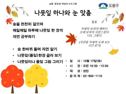 (도봉구)꽃동네책쉼터 성인 프로그램 (토요일)  사진