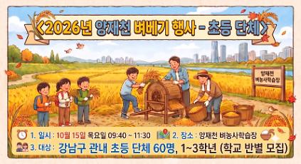 2026년 양재천 벼베기행사-초등단체 사진