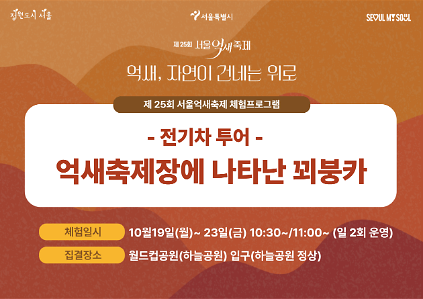 [월드컵공원] 제25회 서울억새축제 프로그램<억새축제장에 나타난 꾀붕카> **현장접수** 사진