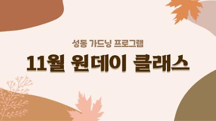 [성동가드닝센터] 11월 가드닝 프로그램 사진