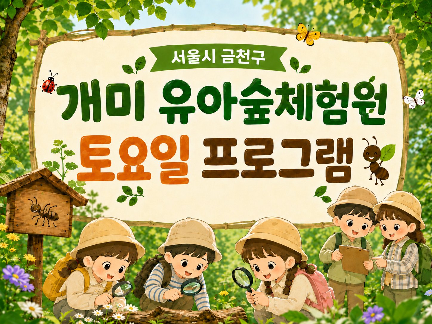 [금천구] 개미 유아숲체험원 토요일 프로그램 (10시, 14시) 행사 이미지