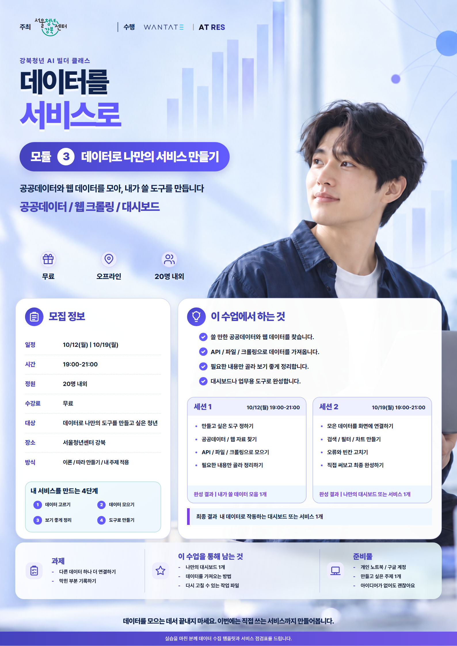 서울청년센터 강북 <청년 AI 역량평가 교육> 모집 - '데이터를 서비스로'편